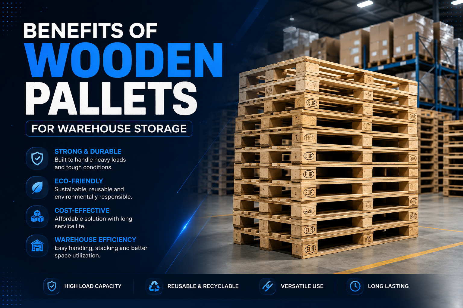 Benefits of wooden pallets for warehouse storage and logistics