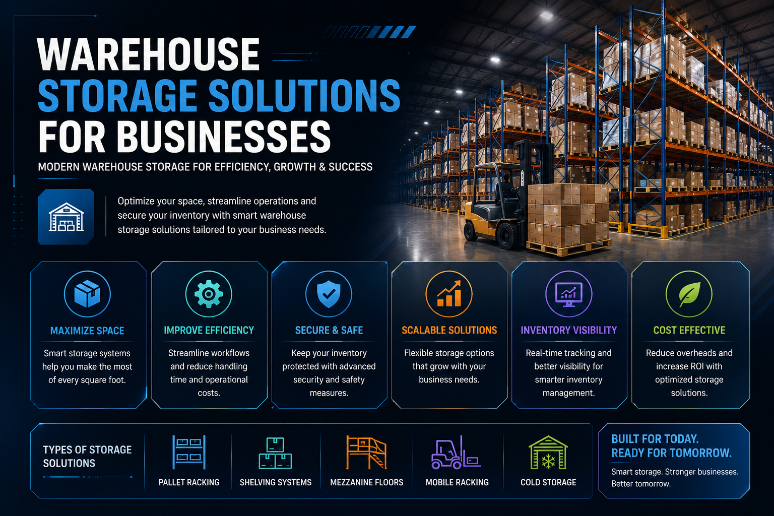 Modern warehouse storage solutions for businesses